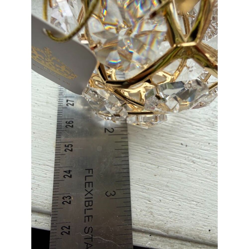 Gold-Plated & Swarovski Crystal Pineapple Figurine - Picture 7 of 9